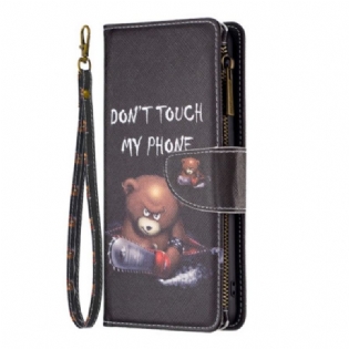 Flip Cover Realme C35 Med Snor Strappy Dangerous Bear-lynlåspose