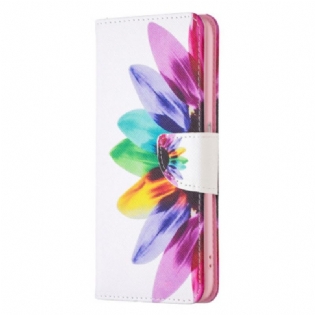 Læder Cover Realme C35 Akvarel Blomst
