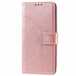 Læder Cover Realme C35 Med Snor Strappy Mandala