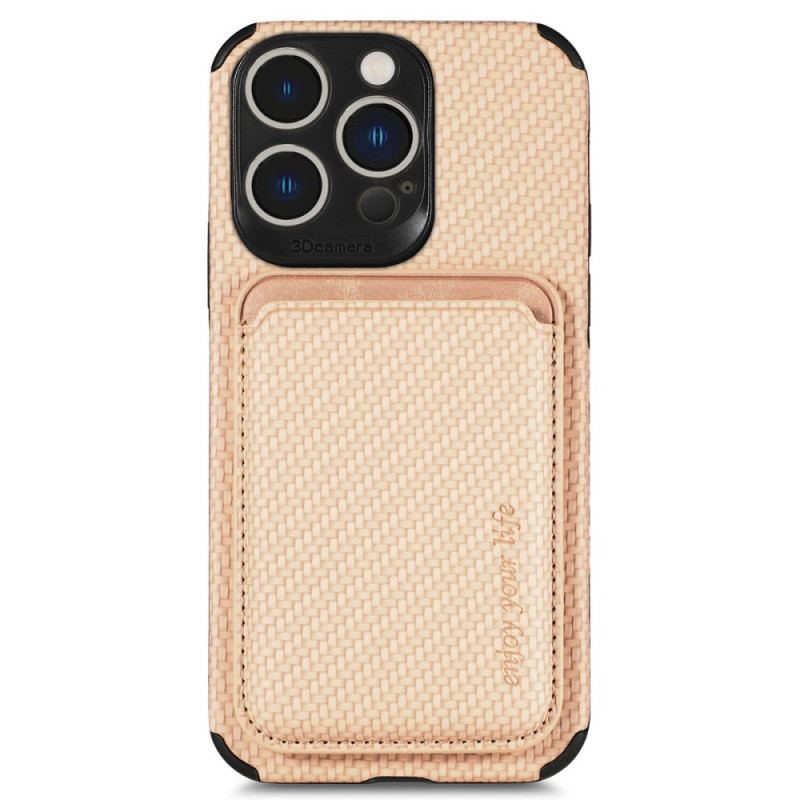 Cover iPhone 14 Pro Punge Etui Carbon Fiber Og Magnetisk Tegnebog