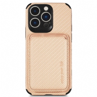 Cover iPhone 14 Pro Punge Etui Carbon Fiber Og Magnetisk Tegnebog