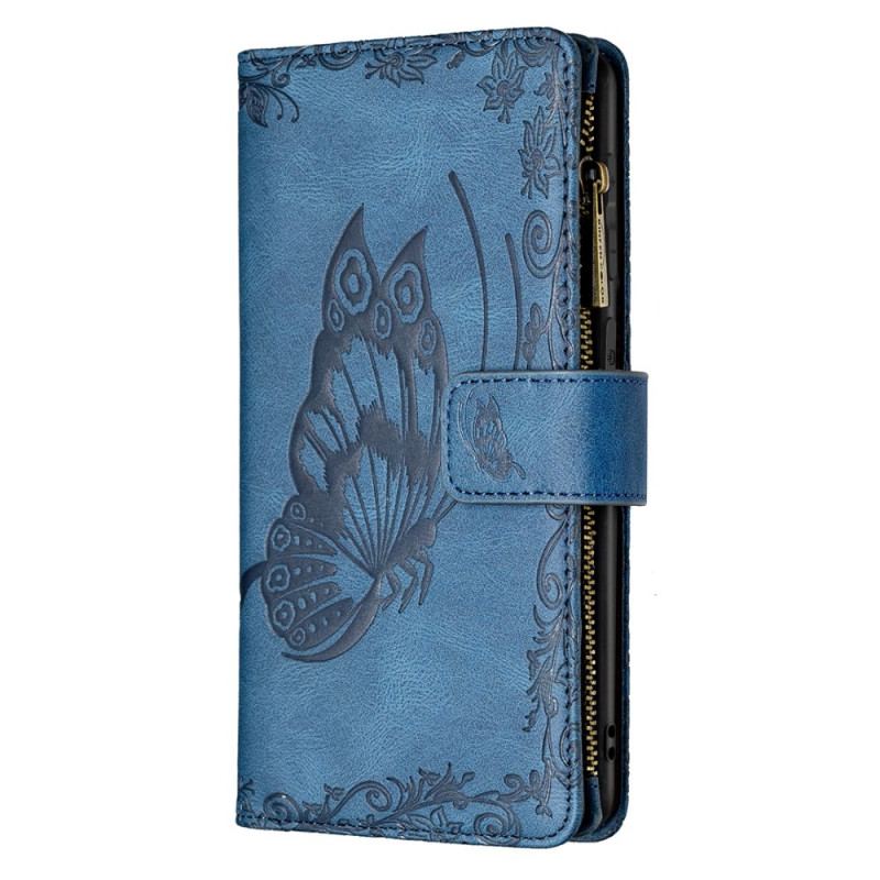 Flip Cover Samsung Galaxy S20 Plus / S20 Plus 5G Sommerfuglelomme Med Lynlås
