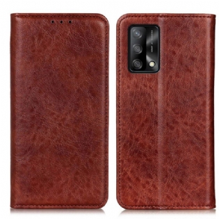 Cover Oppo A74 4G Flip Cover Læder Tekstur