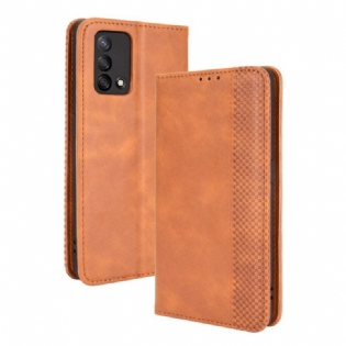 Cover Oppo A74 4G Flip Cover Stiliseret Vintage Lædereffekt