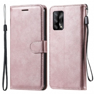 Flip Cover Oppo A74 4G Med Snor Strappy Lædereffekt