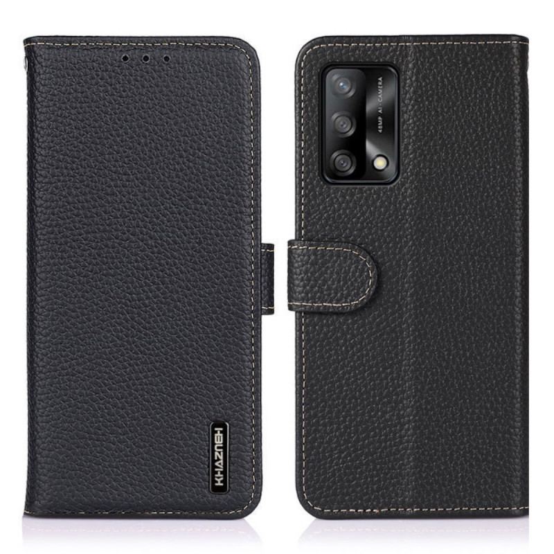Læder Cover Oppo A74 4G Ægte Khazneh Litchi Læder