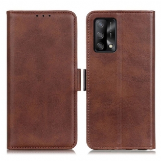 Læder Cover Oppo A74 4G Flip Cover Dobbelt Klap
