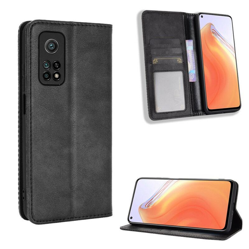 Cover Xiaomi Mi 10T / 10T Pro Flip Cover Stiliseret Vintage Lædereffekt