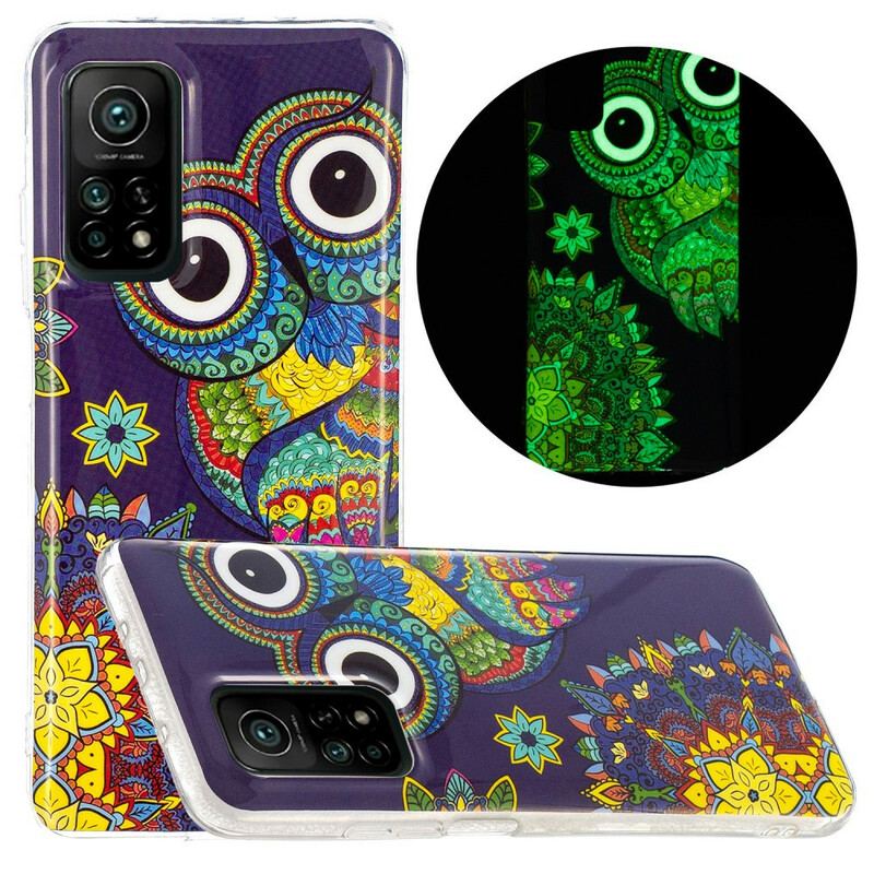 Cover Xiaomi Mi 10T / 10T Pro Fluorescerende Ugle Mandala