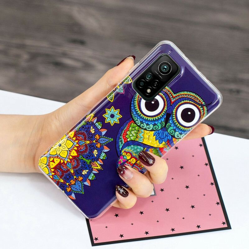 Cover Xiaomi Mi 10T / 10T Pro Fluorescerende Ugle Mandala