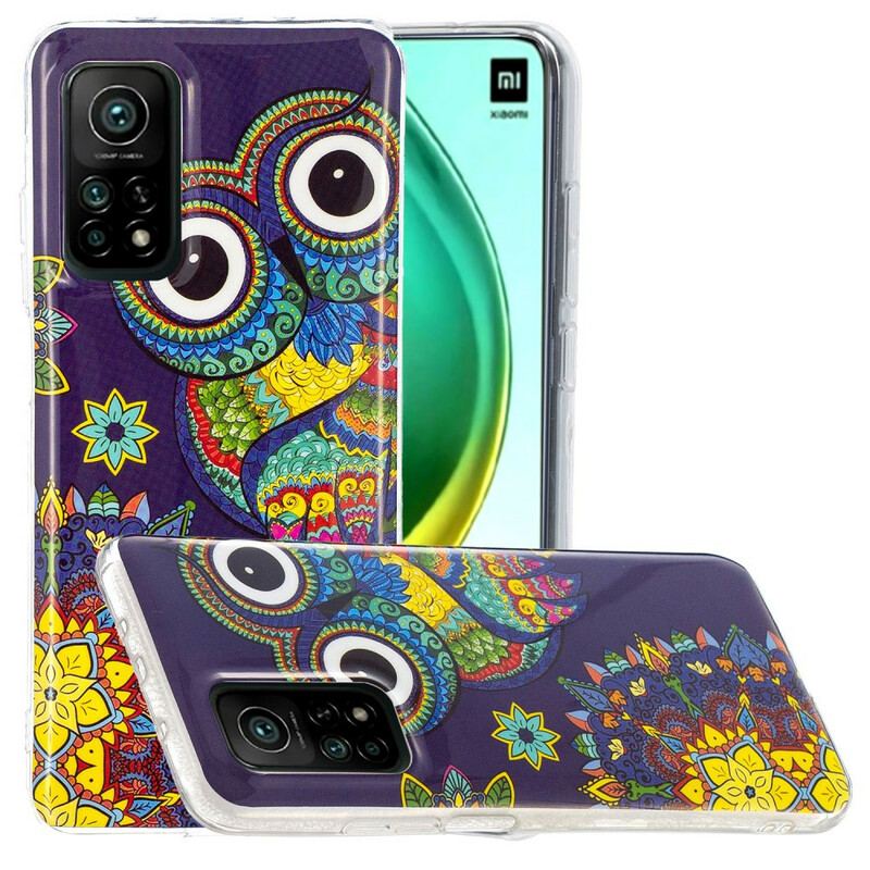 Cover Xiaomi Mi 10T / 10T Pro Fluorescerende Ugle Mandala