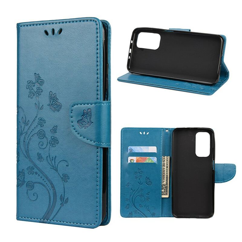 Flip Cover Xiaomi Mi 10T / 10T Pro Asiatiske Sommerfugle Og Blomster