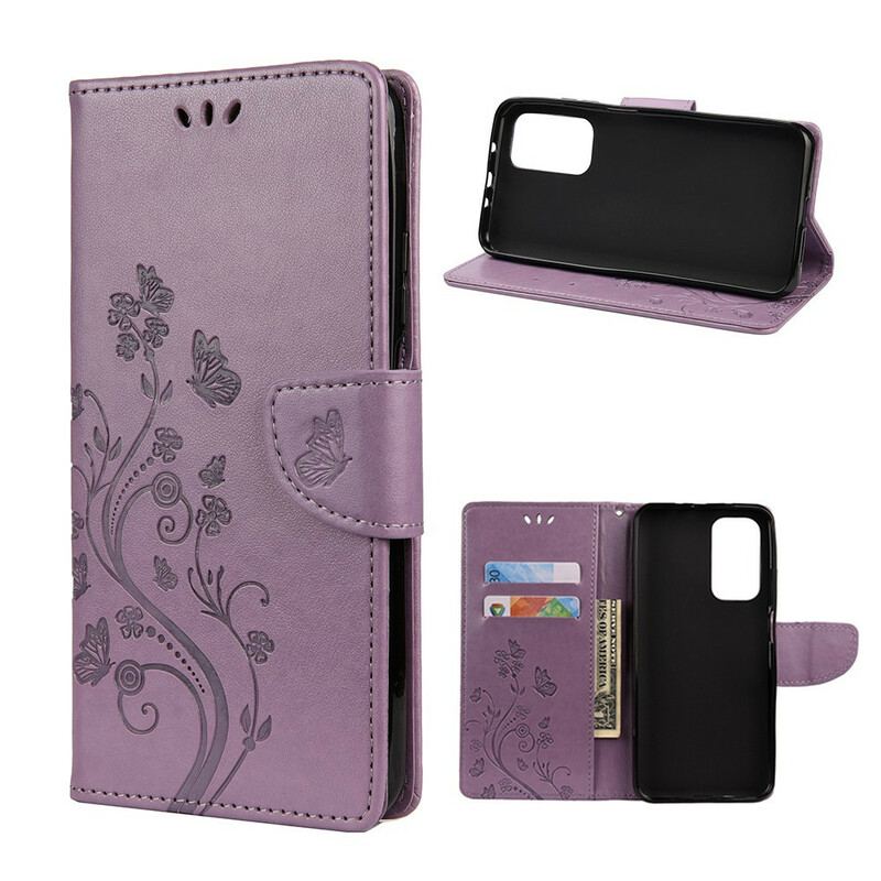 Flip Cover Xiaomi Mi 10T / 10T Pro Asiatiske Sommerfugle Og Blomster