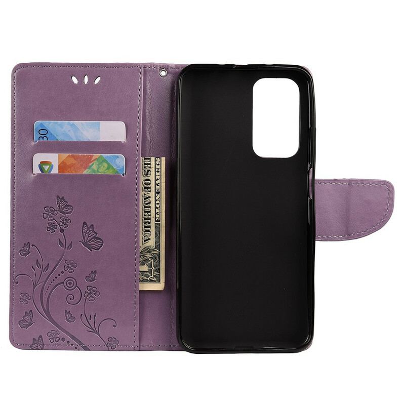 Flip Cover Xiaomi Mi 10T / 10T Pro Asiatiske Sommerfugle Og Blomster