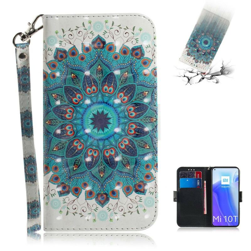 Flip Cover Xiaomi Mi 10T / 10T Pro Med Snor Mesterlig Mandala Med Rem