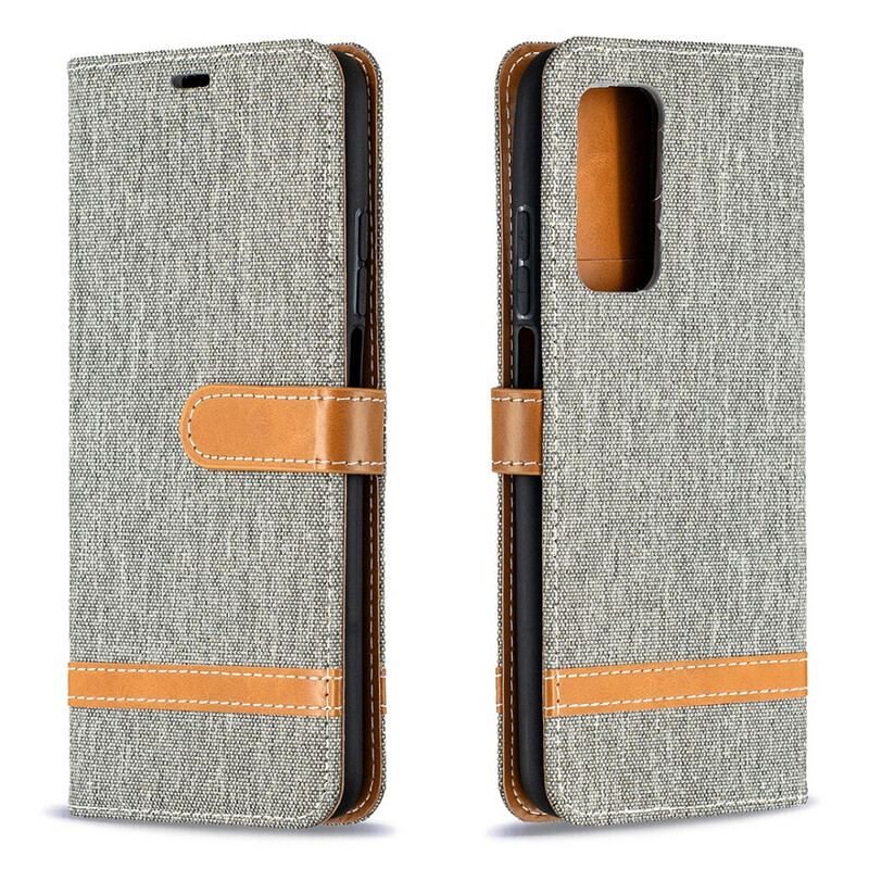 Flip Cover Xiaomi Mi 10T / 10T Pro Med Snor Stof- Og Lædereffektrem