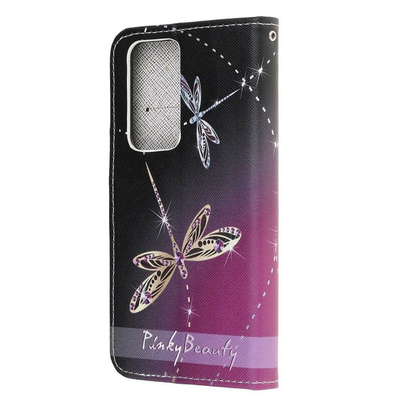 Flip Cover Xiaomi Mi 10T / 10T Pro Med Snor Strappy Guldsmede