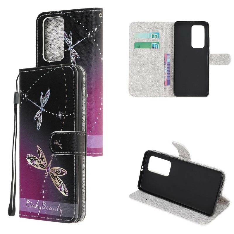 Flip Cover Xiaomi Mi 10T / 10T Pro Med Snor Strappy Guldsmede