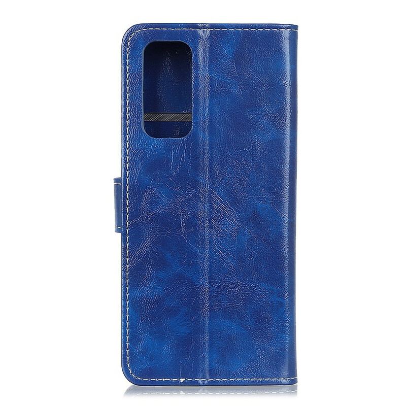 Flip Cover Xiaomi Mi 10T / 10T Pro Skinnende Og Blottede Sømme