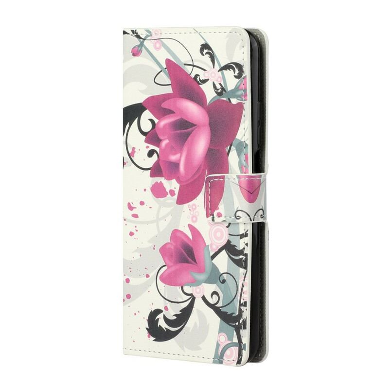 Læder Cover Xiaomi Mi 10T / 10T Pro Tropiske Blomster