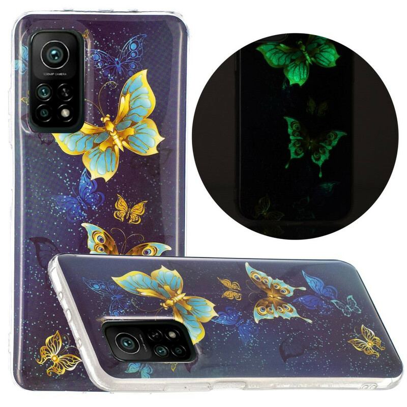 Mobilcover Xiaomi Mi 10T / 10T Pro Fluorescerende Sommerfugle-serien