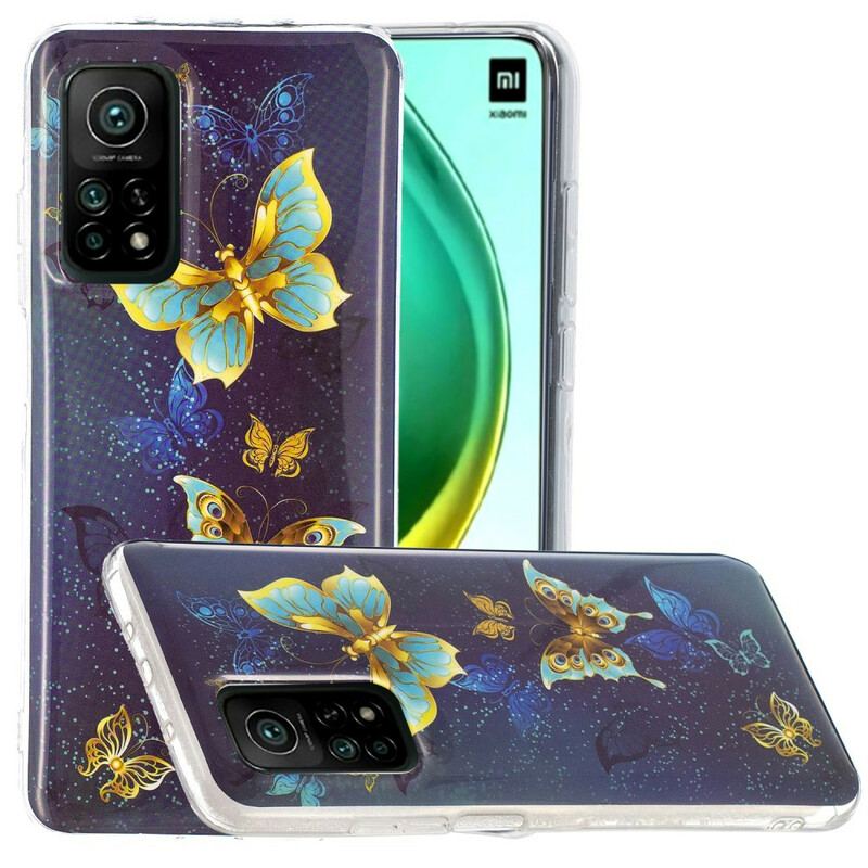 Mobilcover Xiaomi Mi 10T / 10T Pro Fluorescerende Sommerfugle-serien