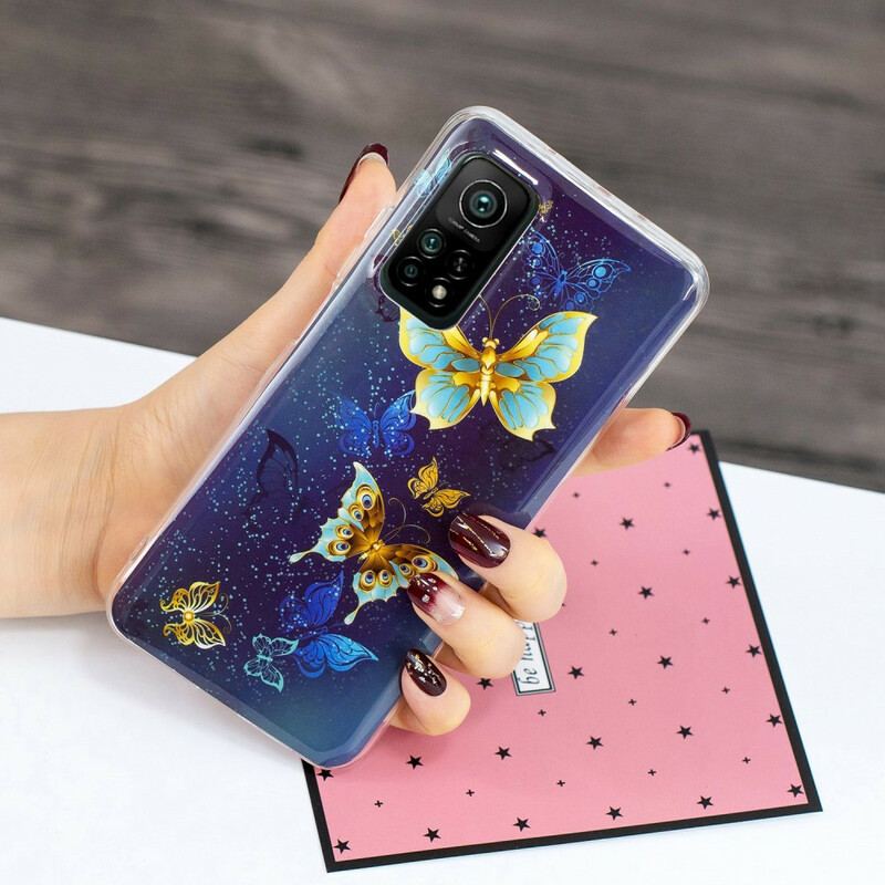 Mobilcover Xiaomi Mi 10T / 10T Pro Fluorescerende Sommerfugle-serien
