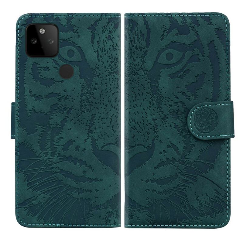 Flip Cover Google Pixel 5A Tiger Ansigtsprint