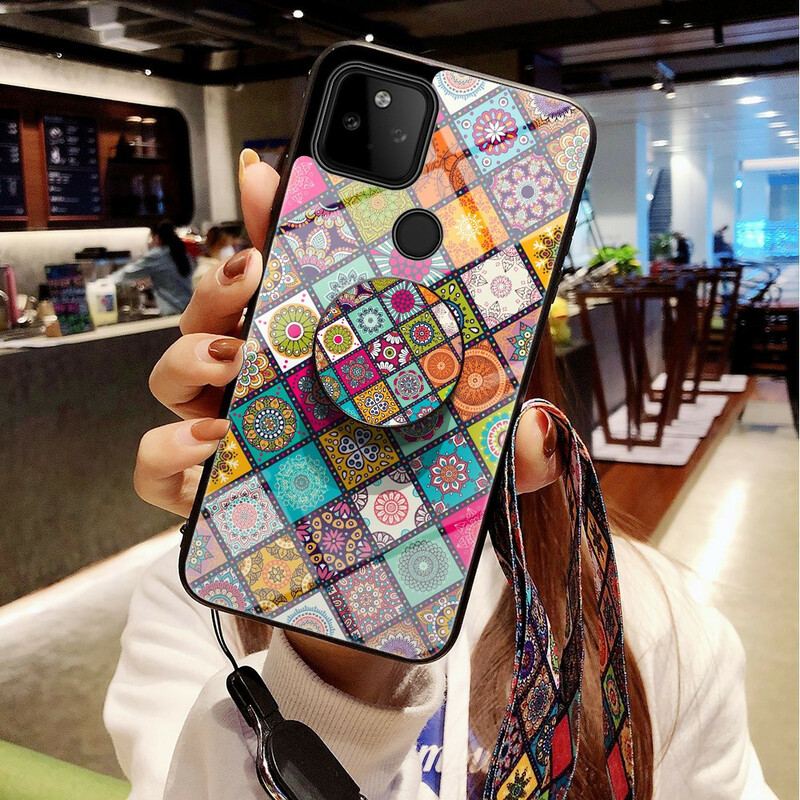 Mobilcover Google Pixel 5A Patchwork Magnetisk Holder