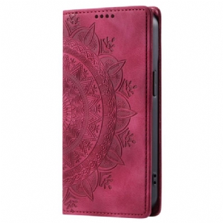 Flip Cover Til iPhone 16 Plus Mandala Ruskindseffekt