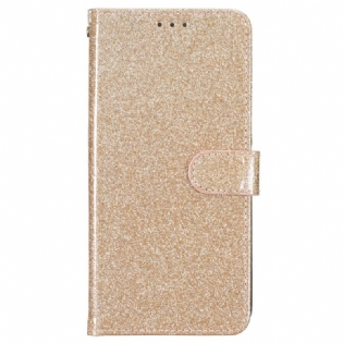 Læder Cover iPhone 16 Plus Telefon Etui Strappy Pailletter