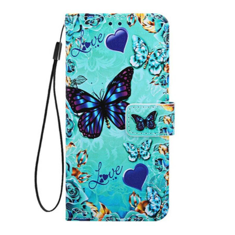 Flip Cover Samsung Galaxy A80 / A90 Gyldne Sommerfugle