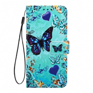 Flip Cover Samsung Galaxy A80 / A90 Gyldne Sommerfugle