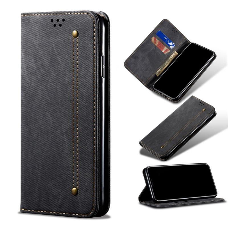 Cover Samsung Galaxy M32 Flip Cover Denim Stof