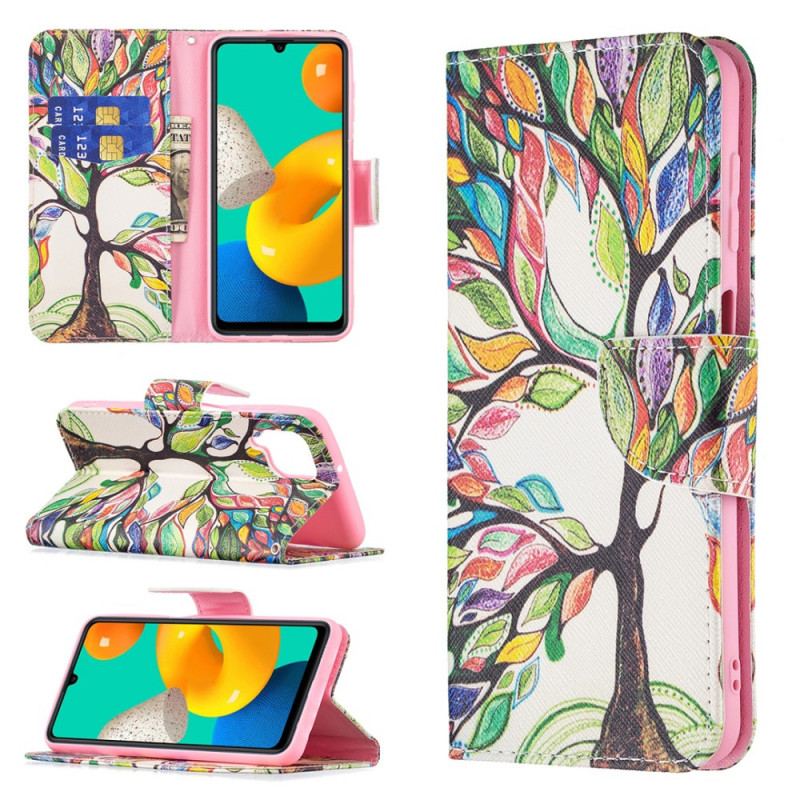 Flip Cover Samsung Galaxy M32 Farverigt Træ