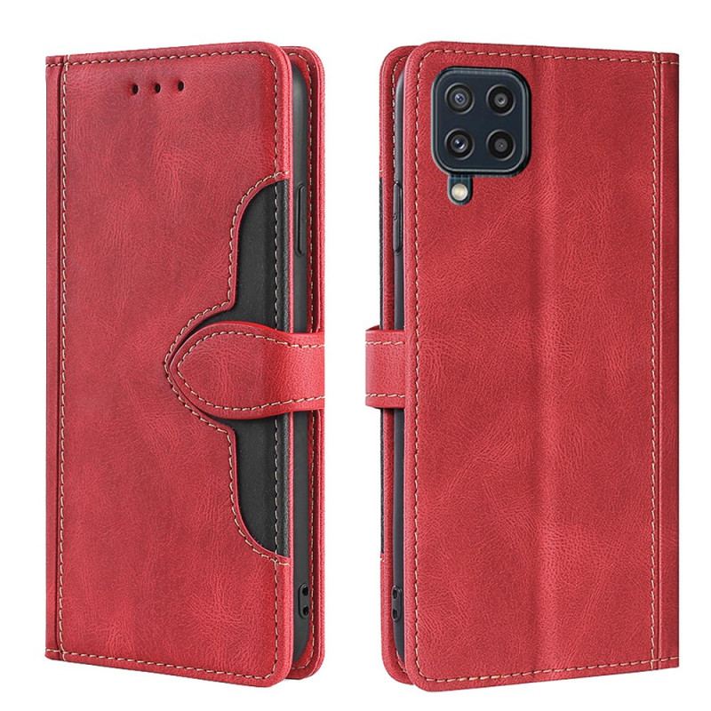Flip Cover Samsung Galaxy M32 Imiteret Læder Bicolor Stilfuld