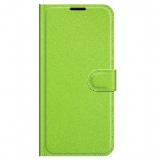 Flip Cover Samsung Galaxy M32 Klassisk Litchi-lædereffekt