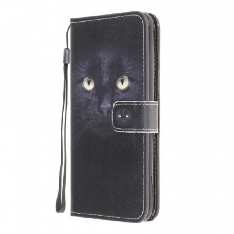 Flip Cover Samsung Galaxy M32 Med Snor Strappy Black Cat Eyes