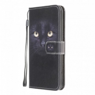 Flip Cover Samsung Galaxy M32 Med Snor Strappy Black Cat Eyes