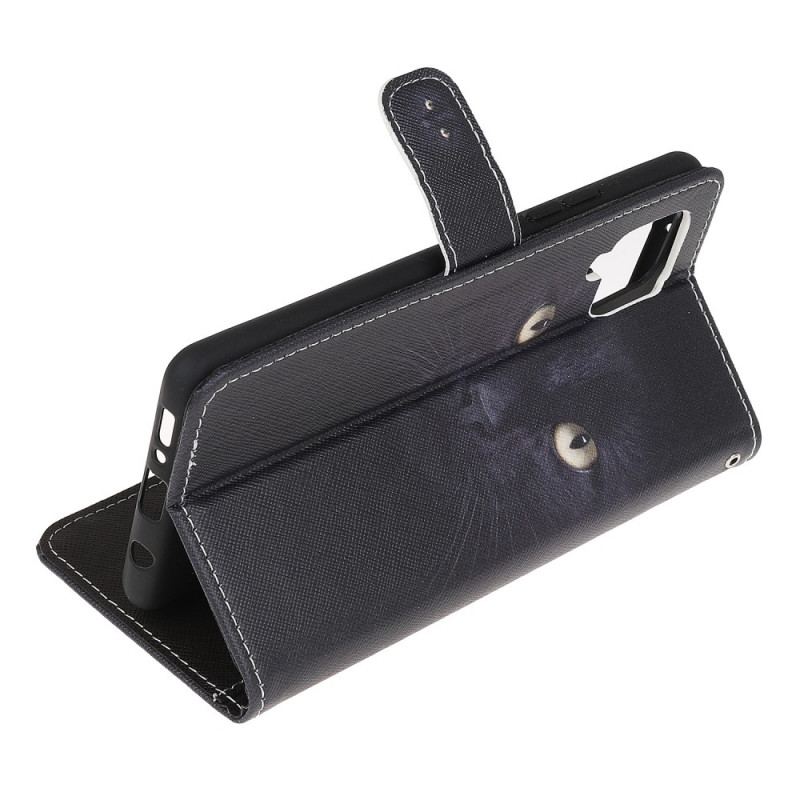 Flip Cover Samsung Galaxy M32 Med Snor Strappy Black Cat Eyes