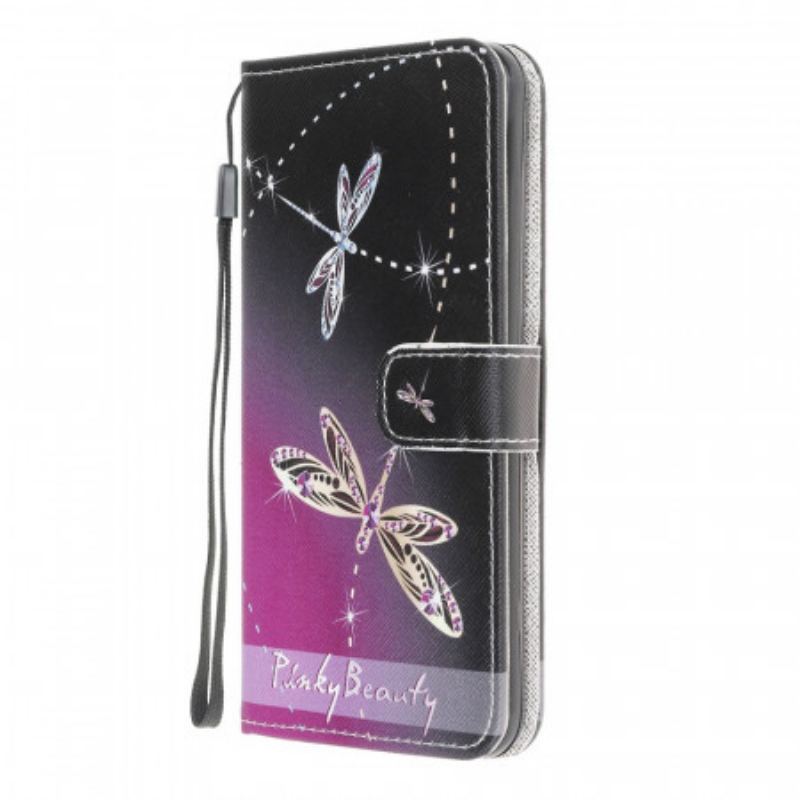 Flip Cover Samsung Galaxy M32 Med Snor Strappy Guldsmede