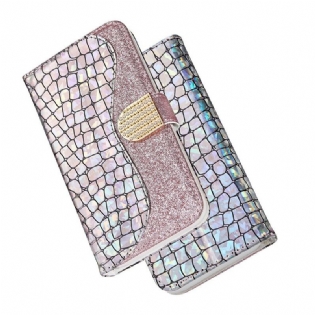 Flip Cover Samsung Galaxy S21 Plus 5G Krokodille Diamanter