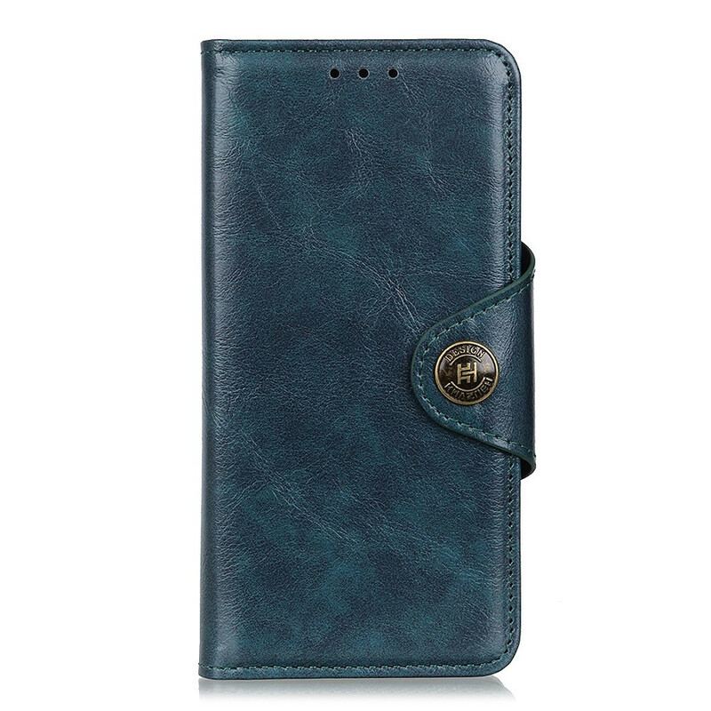 Flip Cover Samsung Galaxy S21 Plus 5G Skinnende Imiteret Læder Khazneh