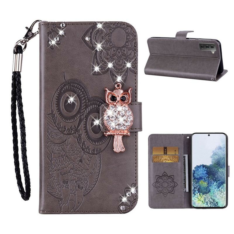 Flip Cover Samsung Galaxy S21 Plus 5G Ugle Mandala Og Charm