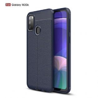 Cover Samsung Galaxy M21 Dobbelt Linje Litchi Læder Effekt