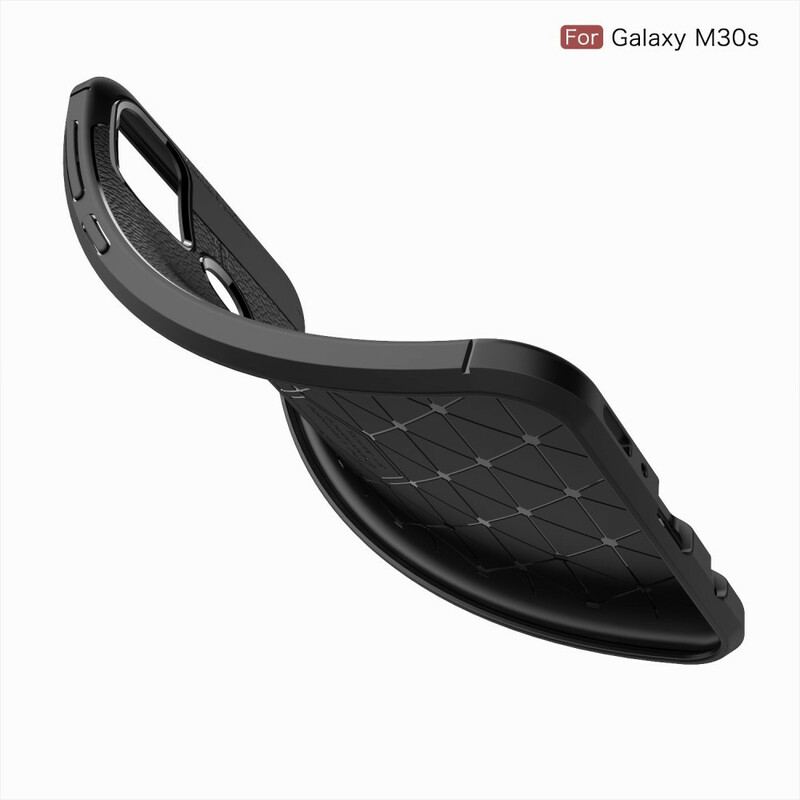 Cover Samsung Galaxy M21 Dobbelt Linje Litchi Læder Effekt