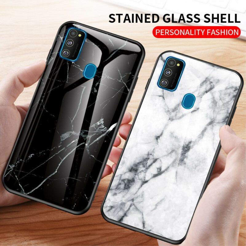 Cover Samsung Galaxy M21 Premium Farve Hærdet Glas