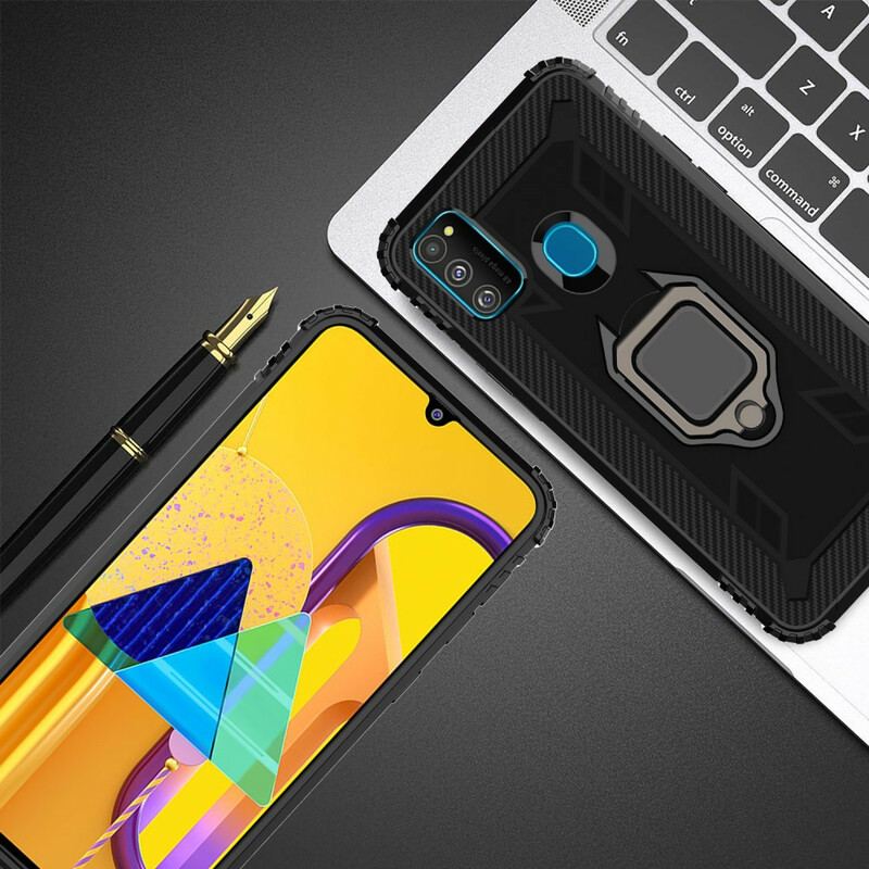 Cover Samsung Galaxy M21 Ring Og Kulfiber