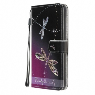 Flip Cover Samsung Galaxy M21 Med Snor Strappy Guldsmede