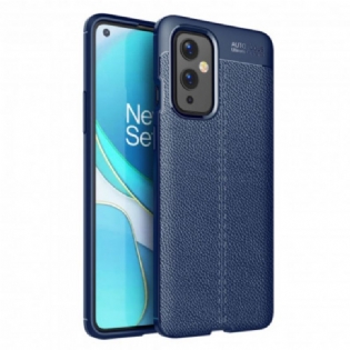 Cover OnePlus 9 Dobbelt Linje Litchi Læder Effekt